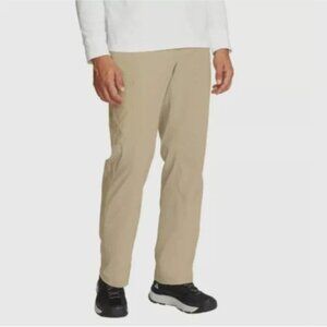 NEW Eddie Bauer Men's 32x34 Rainier Tech Pant Tan Outdoor Hiking